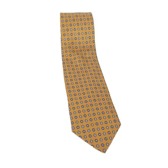 Brooks Brothers Makers Gold Geometric 100% Silk Tie. Made In USA. - Picture 2 of 7